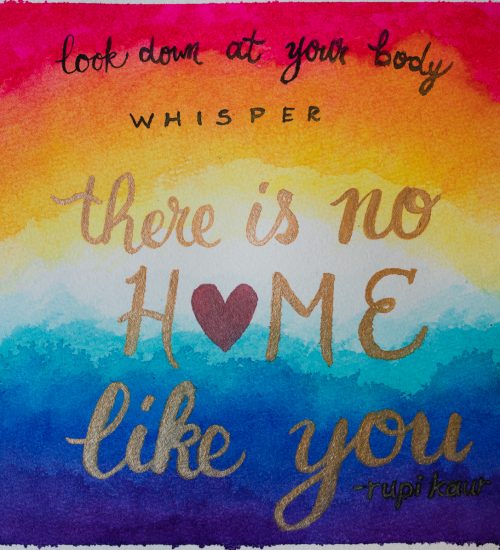 inspirational watercolor painting print artwork artist rainbow