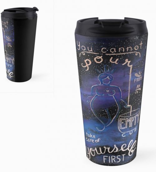 inspirational artwork travel mug artist goddess theme magic